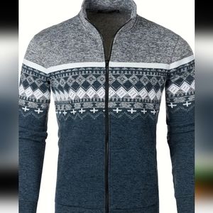New Men's Full Zip Stretch Cardigan/ jacket sz 3x